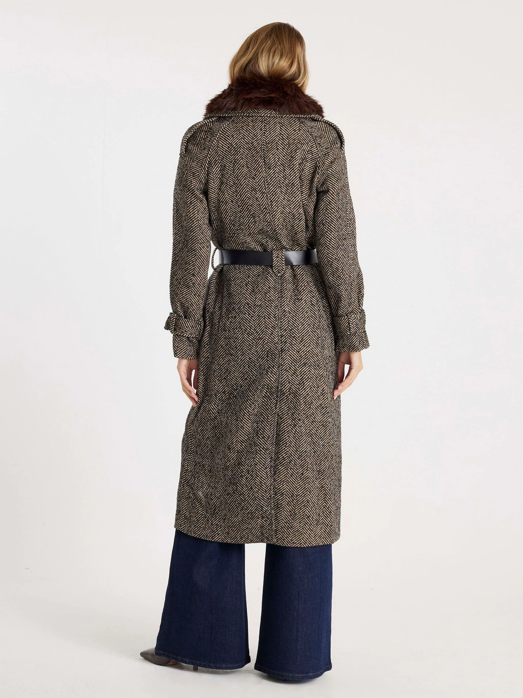 River Island Herringbone Trench Coat