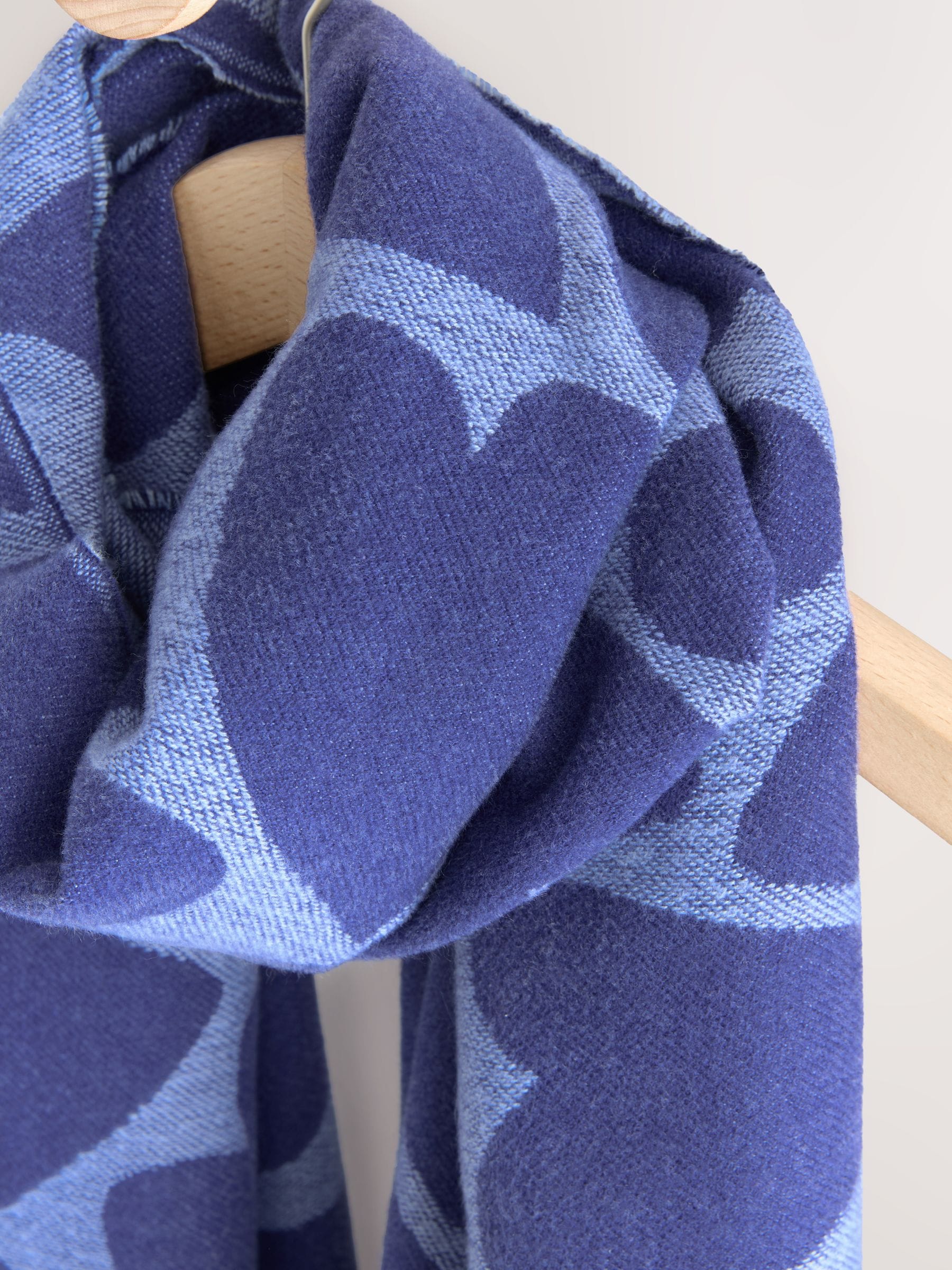 Marineblauw hartenprint - Halfzware sjaal