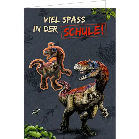 Coppenrath Verlag Grußkarte m. Anh. - Viel Spaß in der Schule! (T-Rex World)