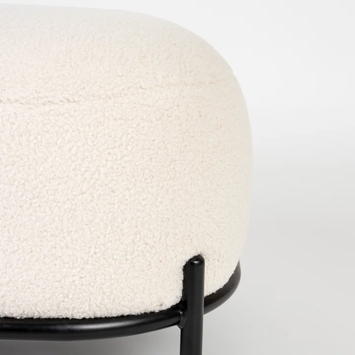 Livingstone - Hatuma Hocker, schwarz / beige