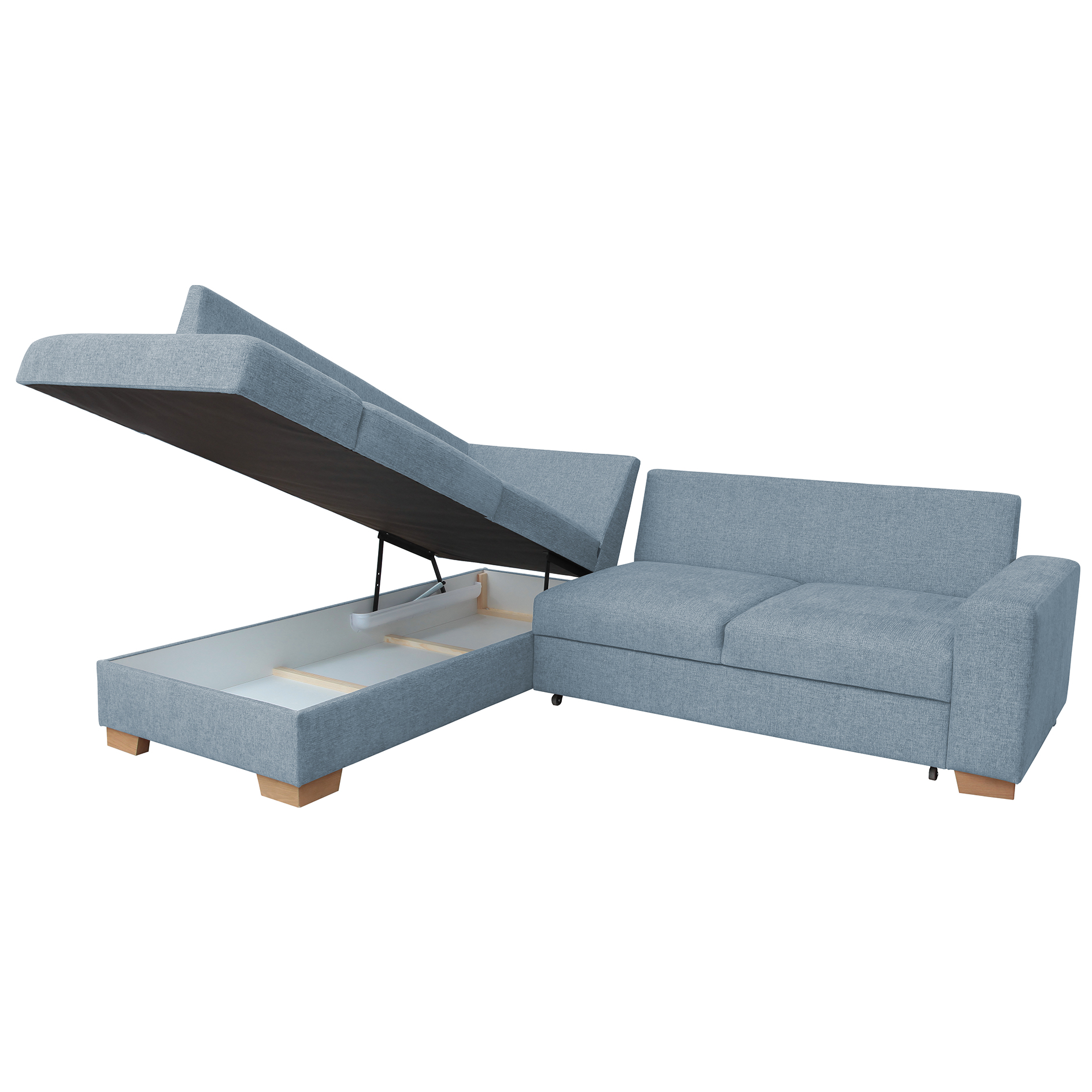 Ecksofa - ice - Liegefunktion - Staukasten - Ottomane links