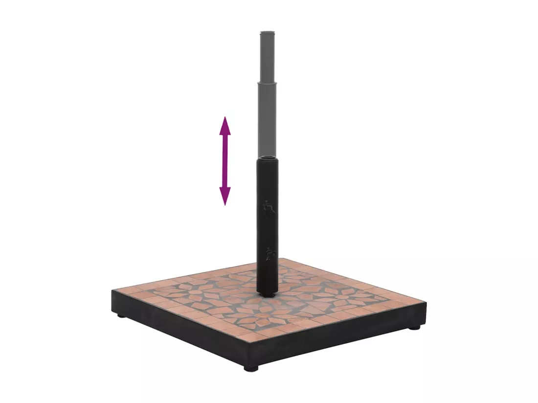 Base de parasol terre cuite carré 12 kg