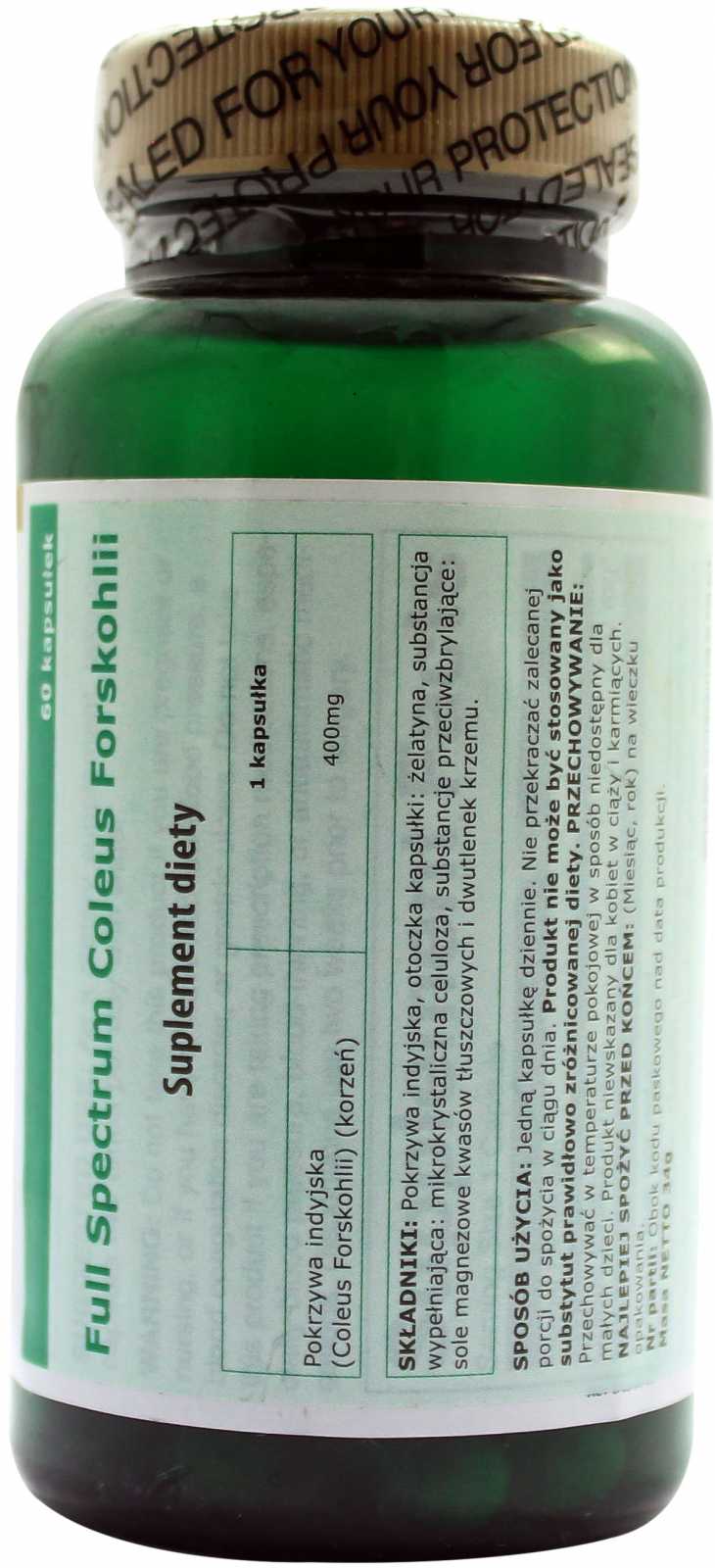 Swanson Coleus Forskohlii Espectro Completo 400 mg 60 cápsulas
