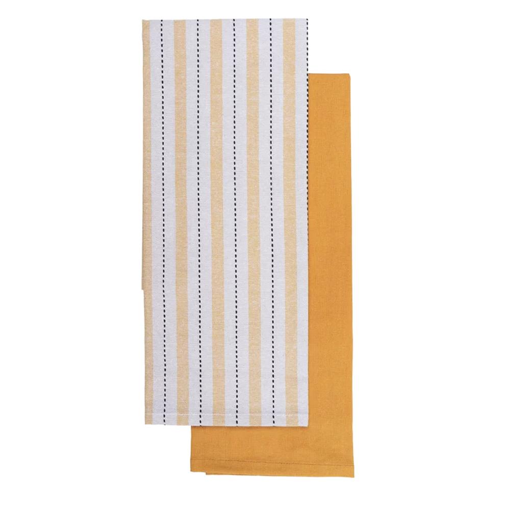 NO MARK Set 2 Torchons Blanc/Noir/Beige Luance Charlize 50x70cm
