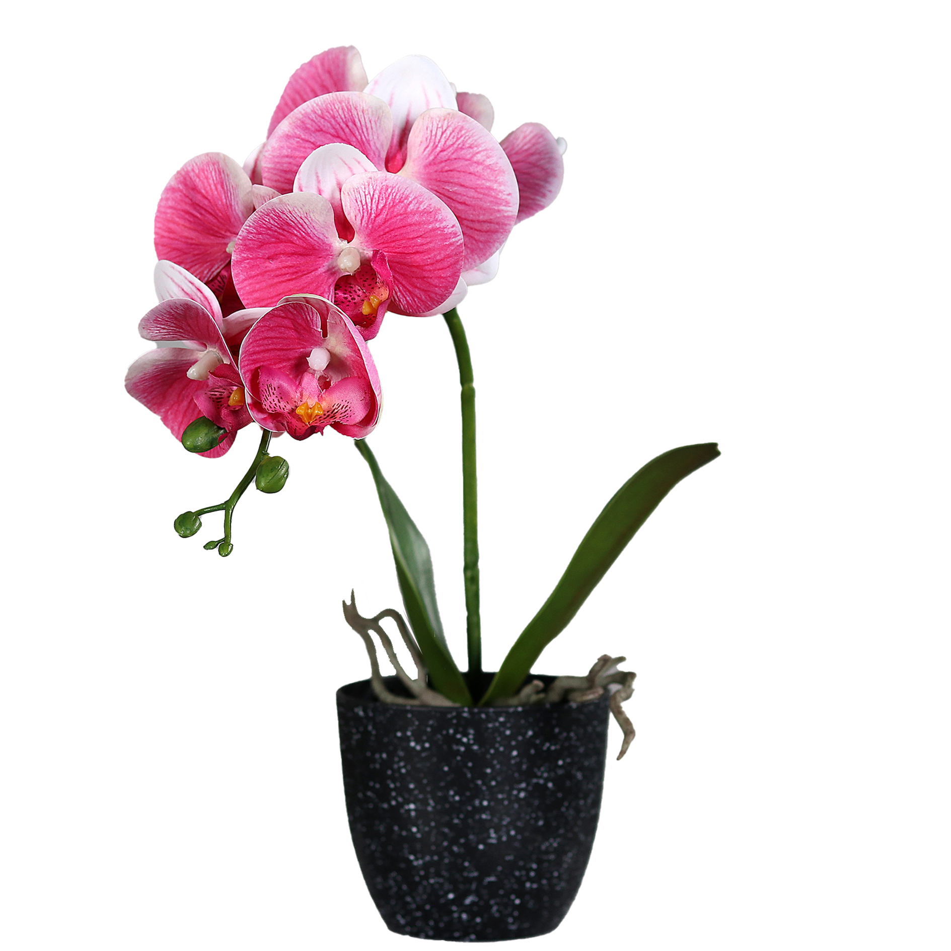 Orchidee im Topf - pink-creme - Kunstpflanze