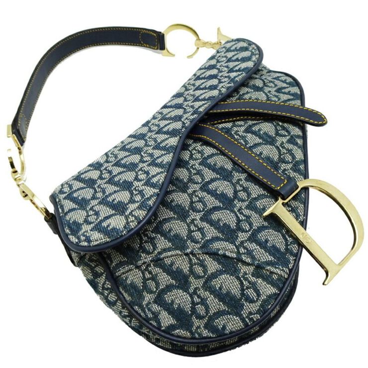 Dior Vintage Dior Saddle Bag Navy