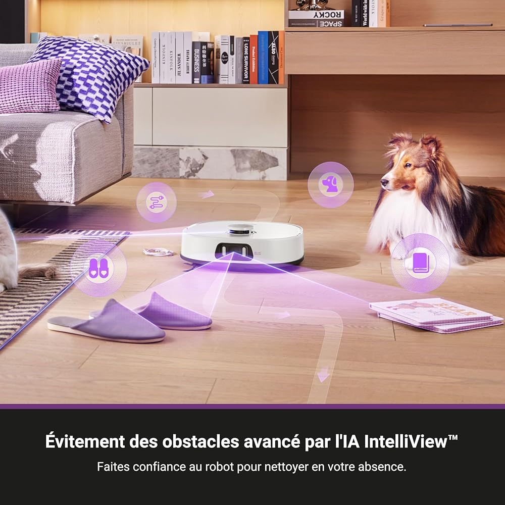EUREKA J15 Ultra Robot Aspirateur Laveur 19 000 Pa avec Serpillière Extensible Relevable, Brosse Anti Enchevêtrement, Aspirateur Robot avec Station avec Lavage à l'eau Chaude 75°C, Batterie 5 200 mAh : Cuisine et Maison