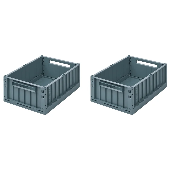 LIEWOOD - Weston Aufbewahrungsbox, 36 x 25 x 13,5 cm, whale blue (2er-Set)