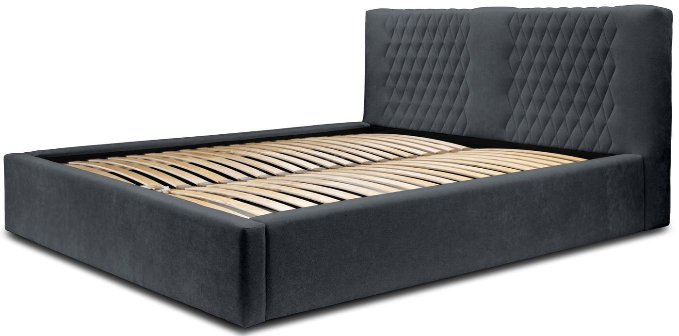 Trae Mobler Montana 140 x 200 cm Gestoffeerd Bed Donkerblauw