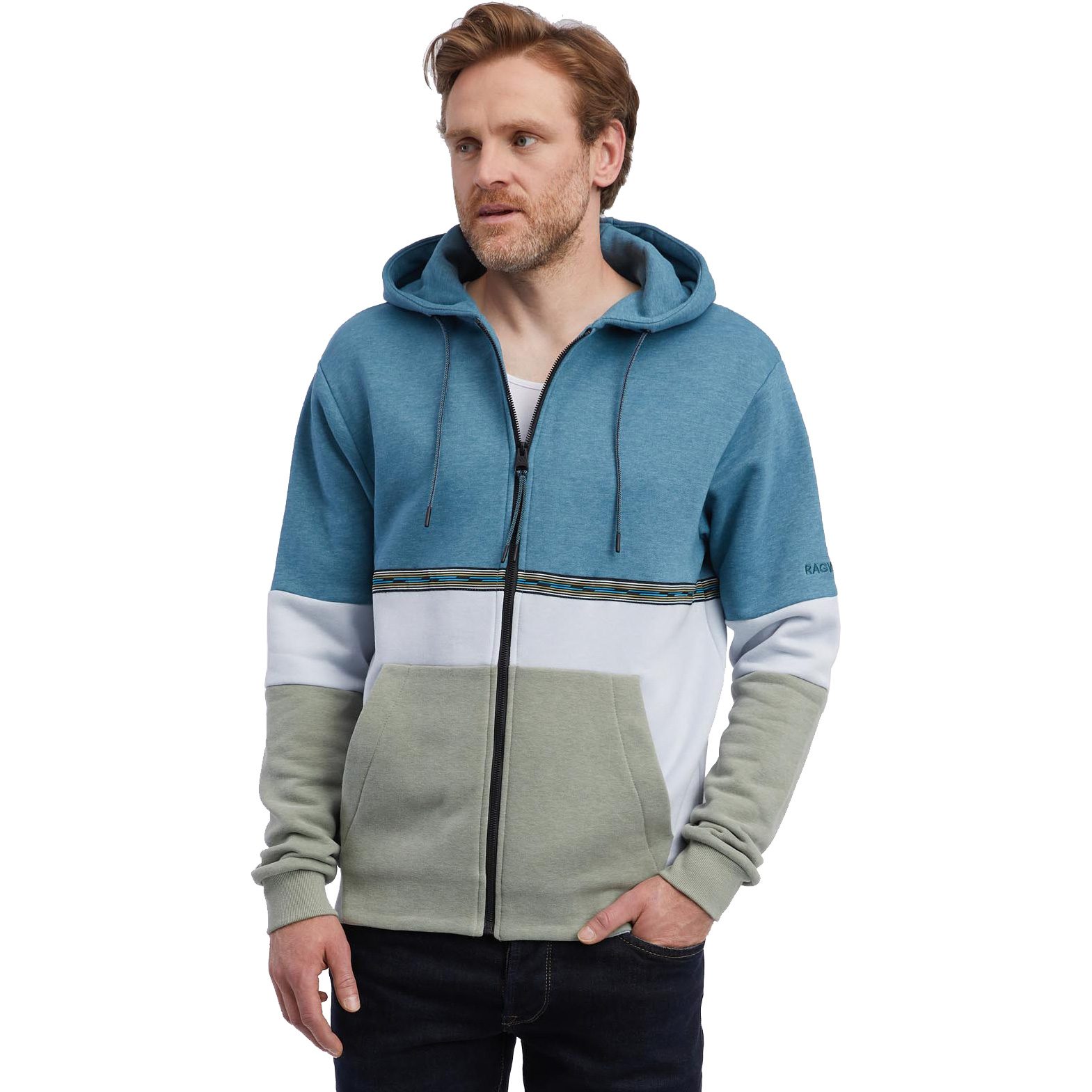 ragwear Blocky Sweatshirtjacke Herren aqua