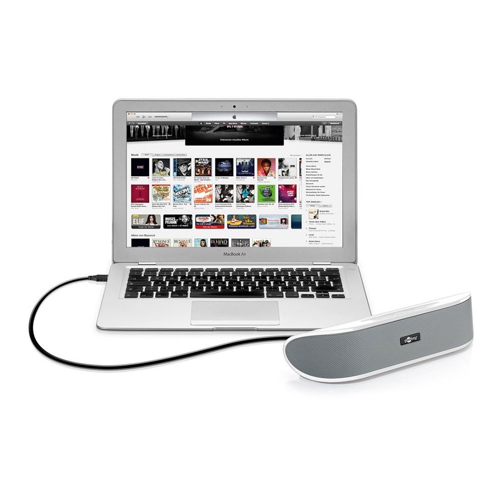 SoundBar Portabler Stereo-Lautsprecher mit USB und AUX - Weiss
