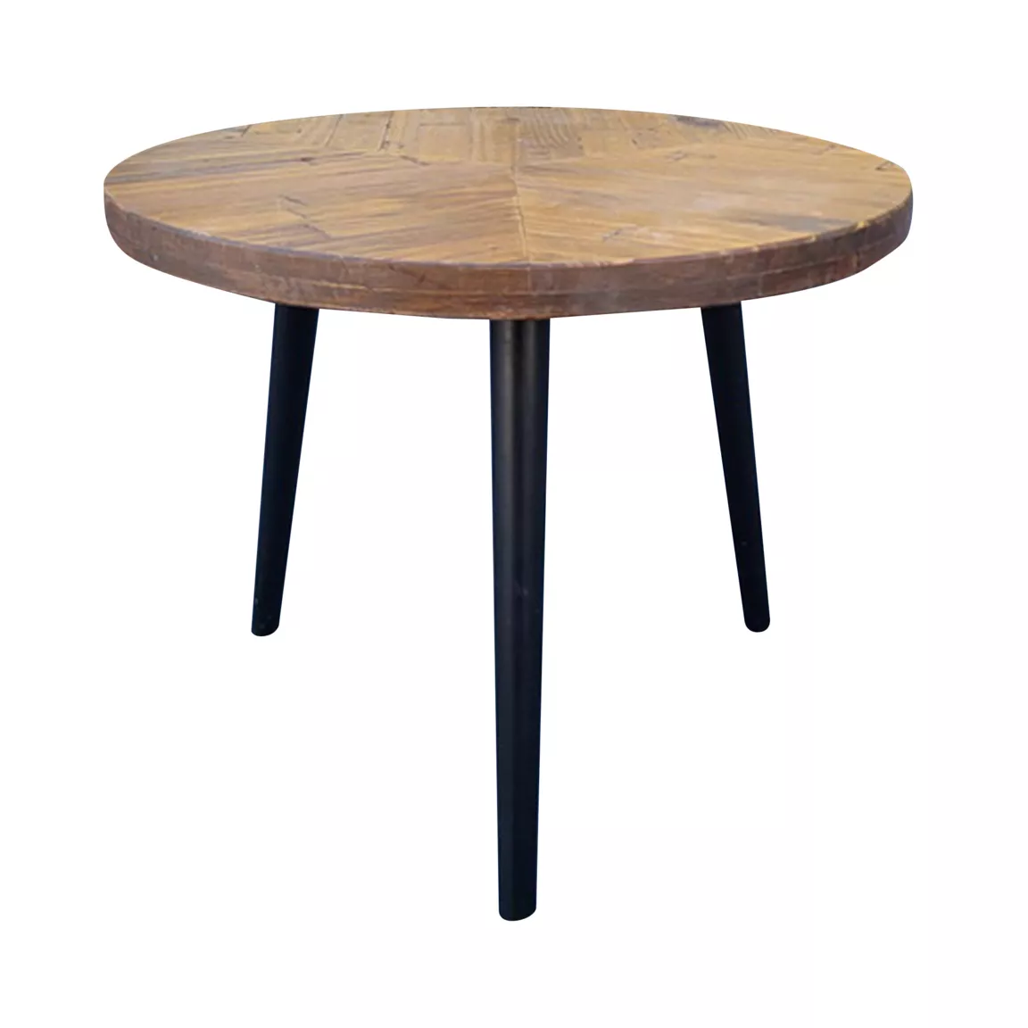 Table basse ronde en bois (H40 cm) Davao Noir et marron