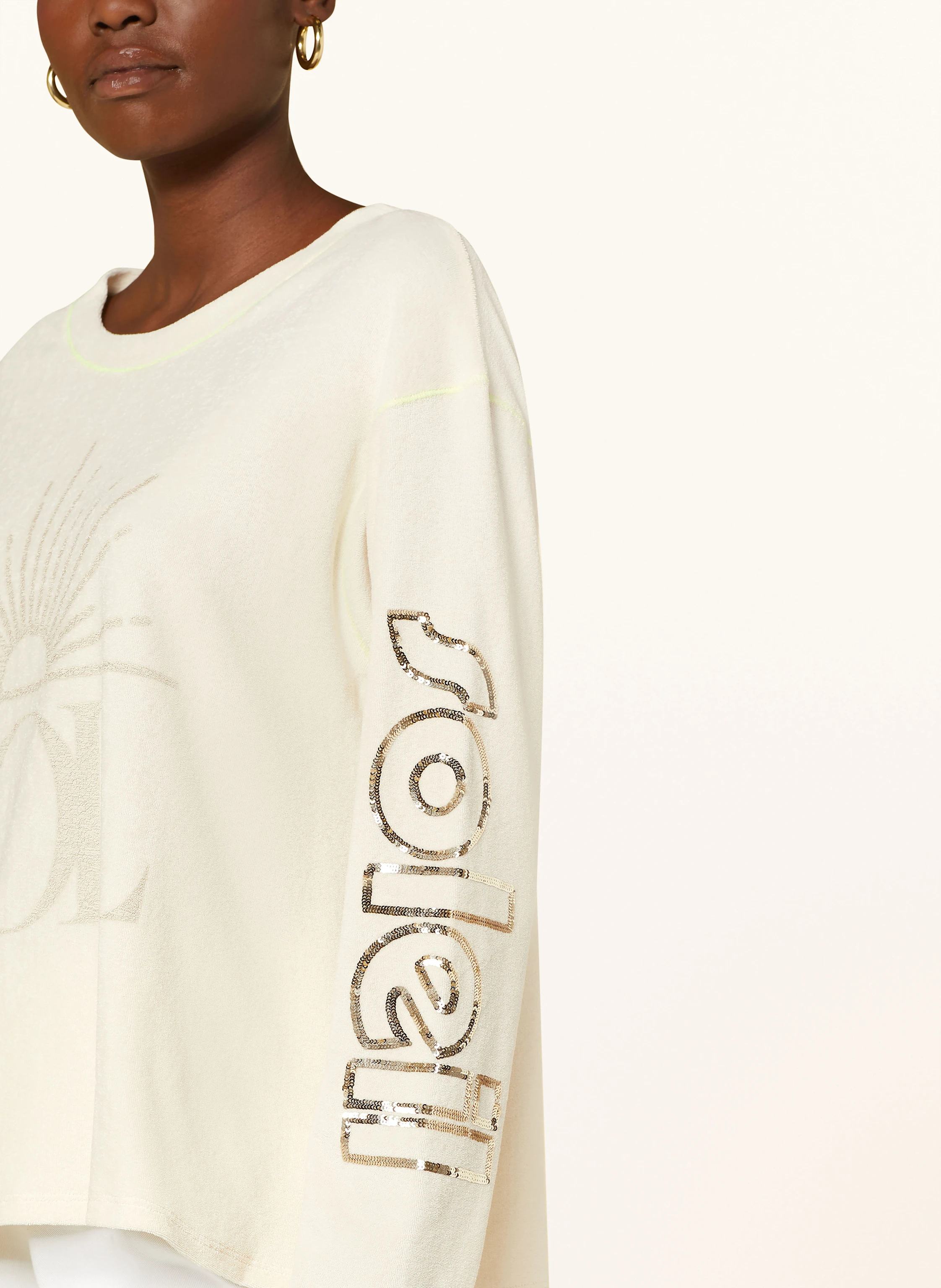 yippie hippie Oversized-Shirt aus Frottee mit Pailletten