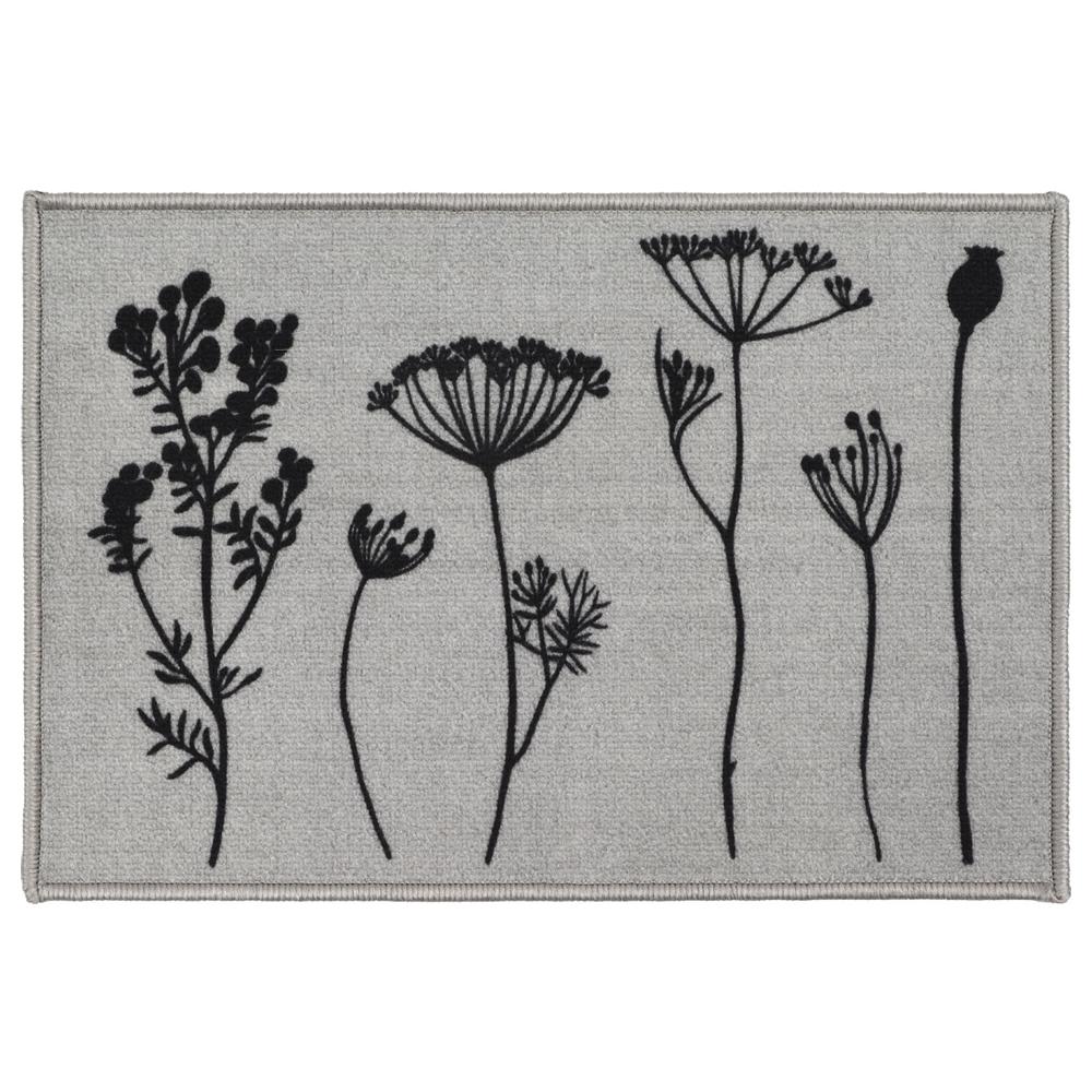 NO MARK Tapis Imprimé Gris Luance 40x60cm Herbier