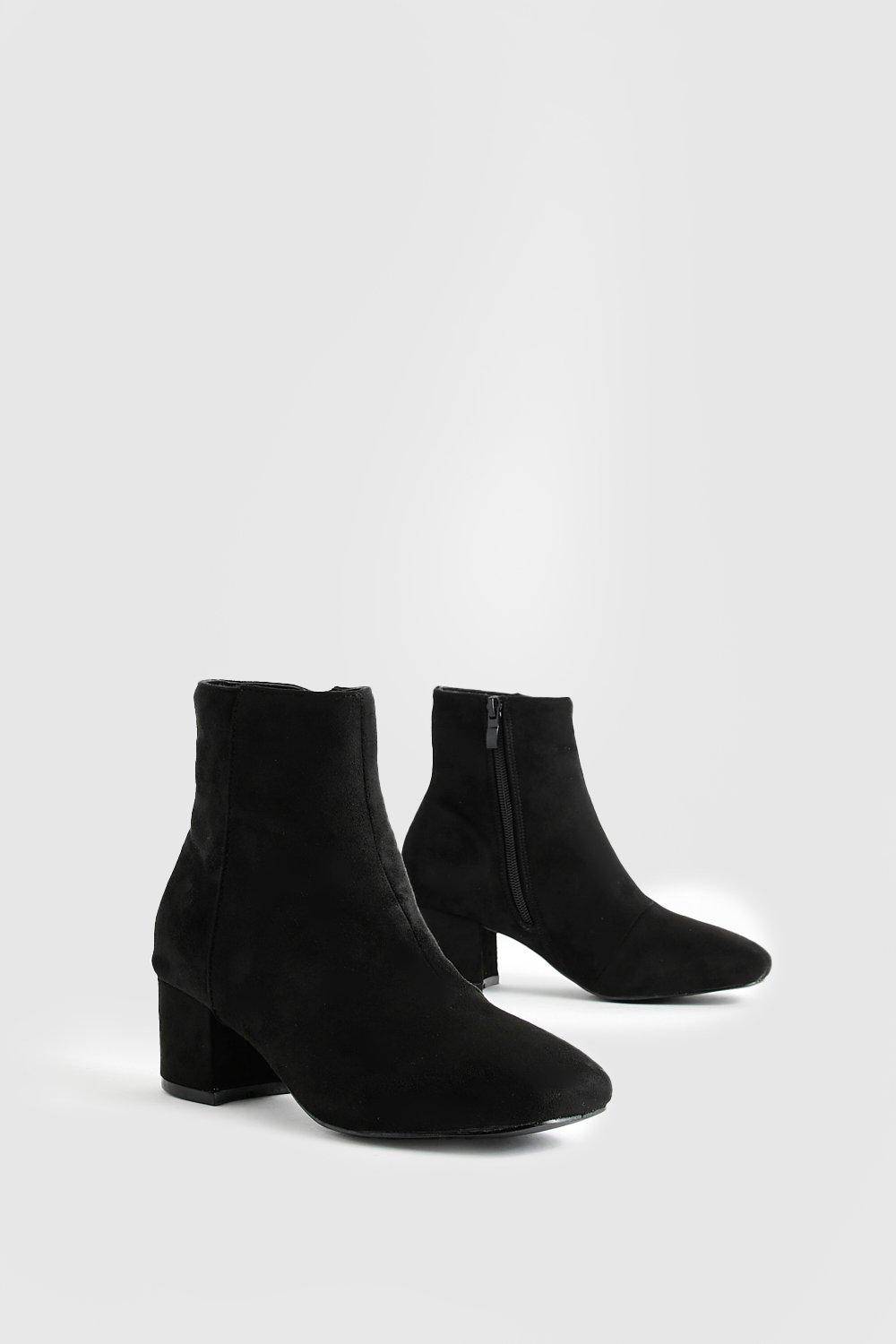 boohoo Bottes à talon bloc bas en synthétique, coupe large