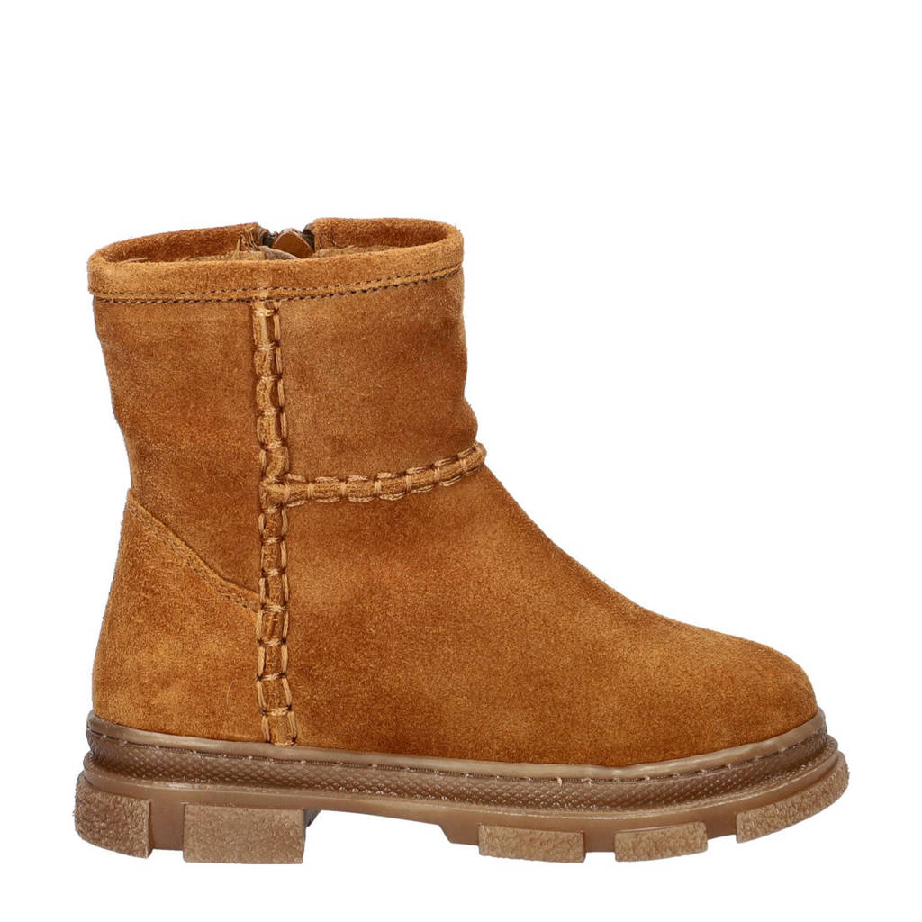 Nelson Kids suède enkelboots cognac