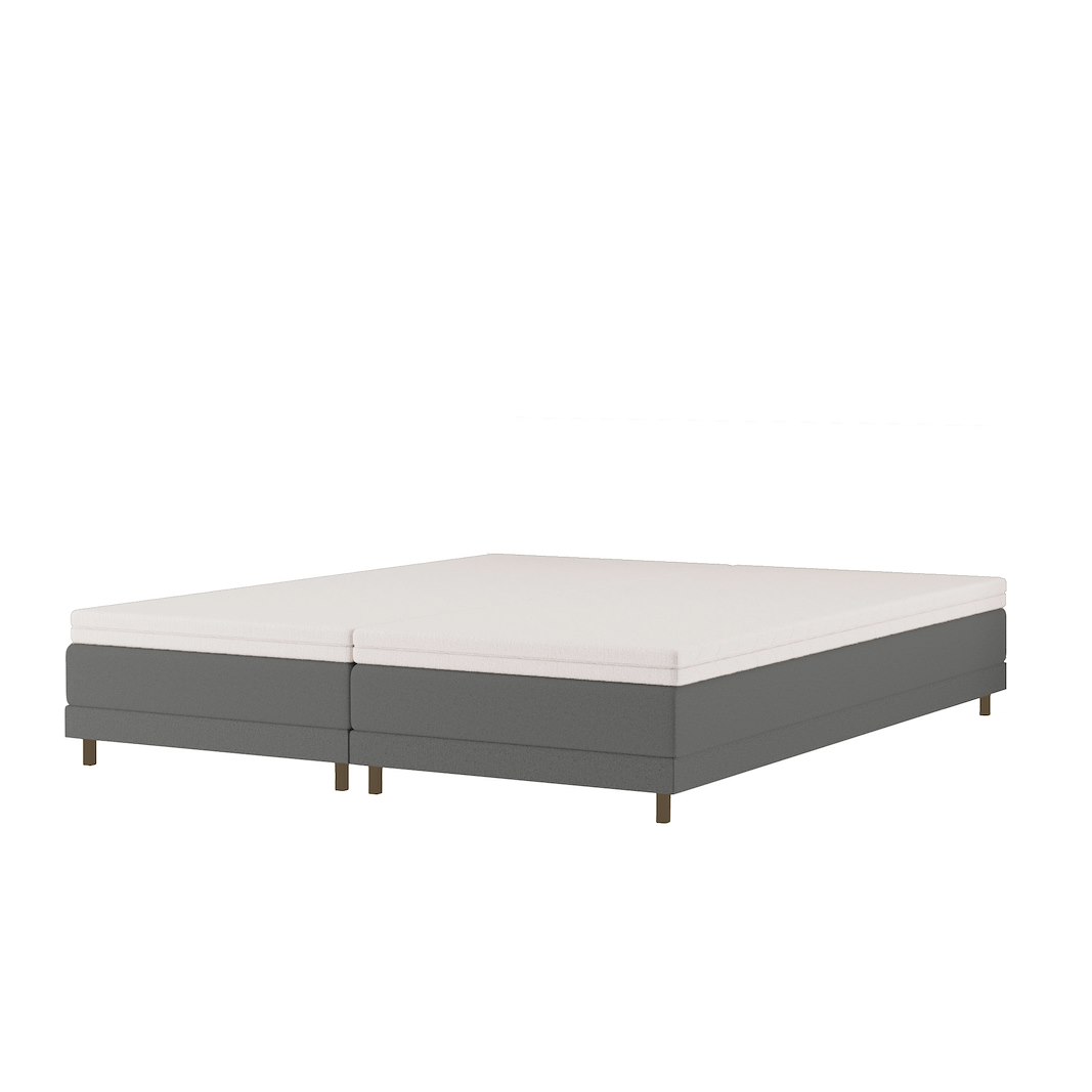 Premium 14 regulerbar seng 180x200 cm Tekstil Storm 97 mørk grå, medium/medium, Premium 14 overmadrass med røkfarget 15 cm ben, gavl selges separate.