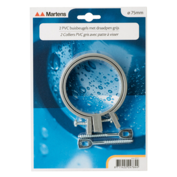 Martens PVC buisbeugel met draadpen Ø 75 mm grijs 2 stuks