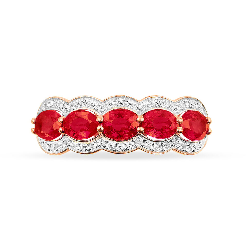Bague Margaux Or Rose Rubis Et Diamant