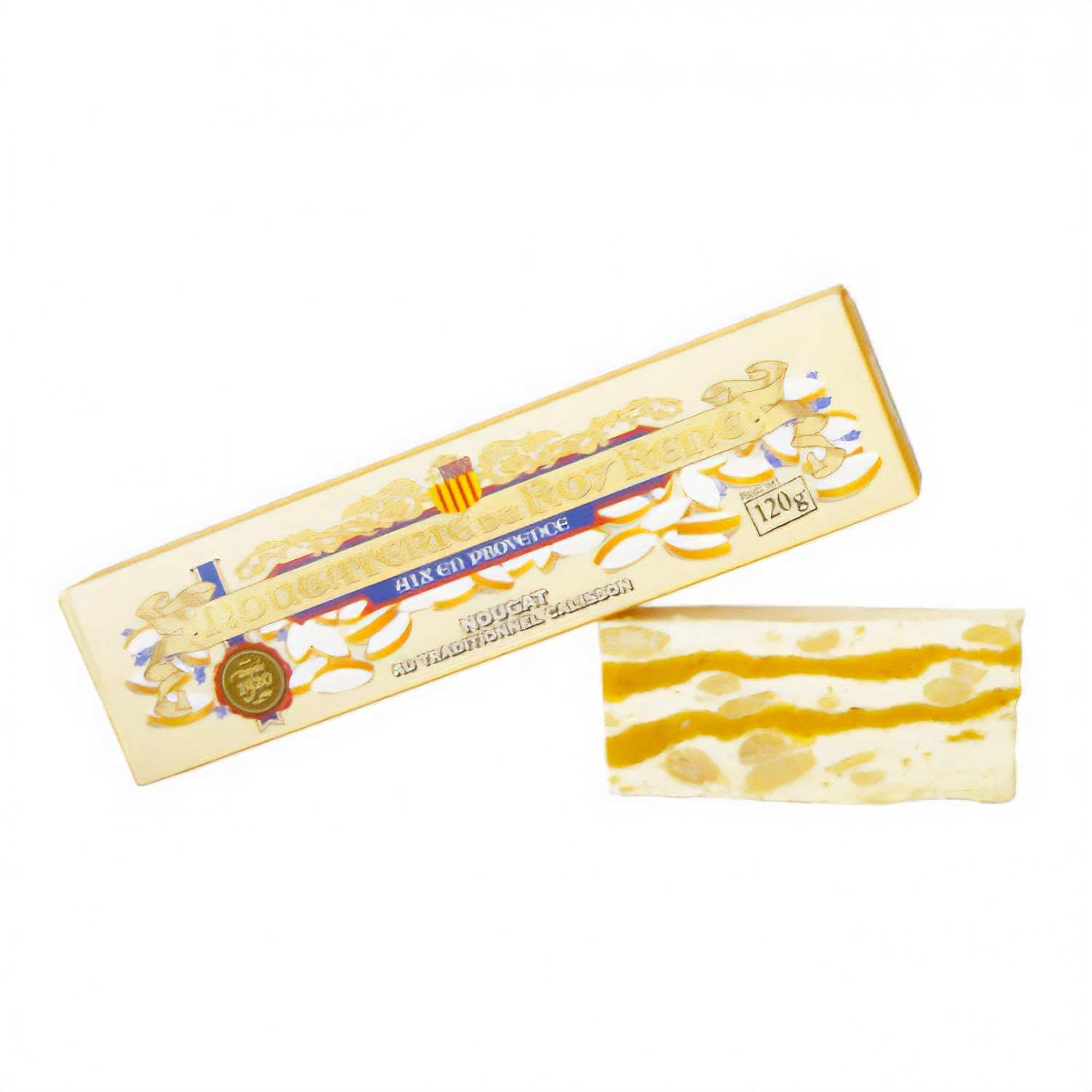 Barre de nougat blanc au calisson Roy René