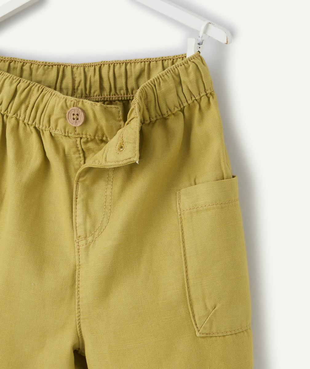 bermuda cargo bébé garçon en viscose responsable jaune