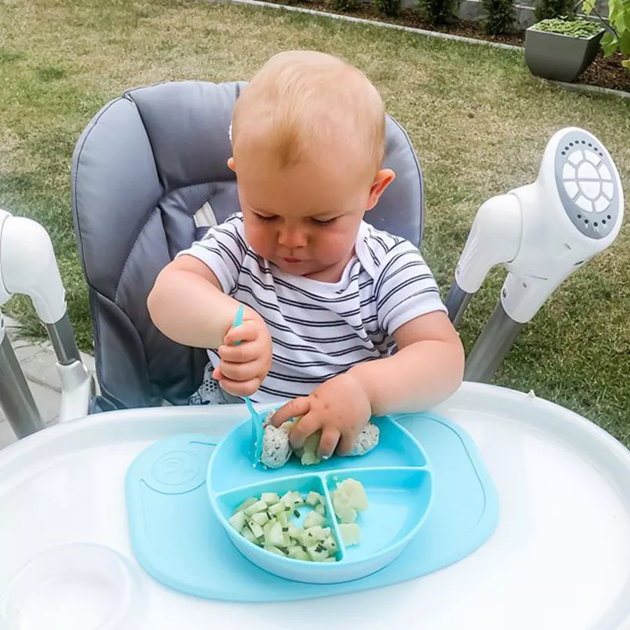 TWISTSHAKE Kinderteller mit einer Unterteilung 6+ Monate pastel blau