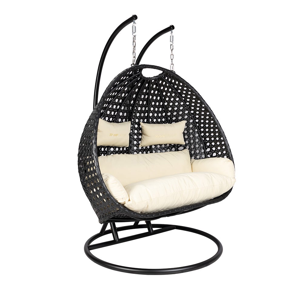 Home Deluxe Polyrattan Hangstoel TWIN DELUXE - met regenhoes | Hangstoel, Hangmand, Hangschommel, Hollywood Schommel