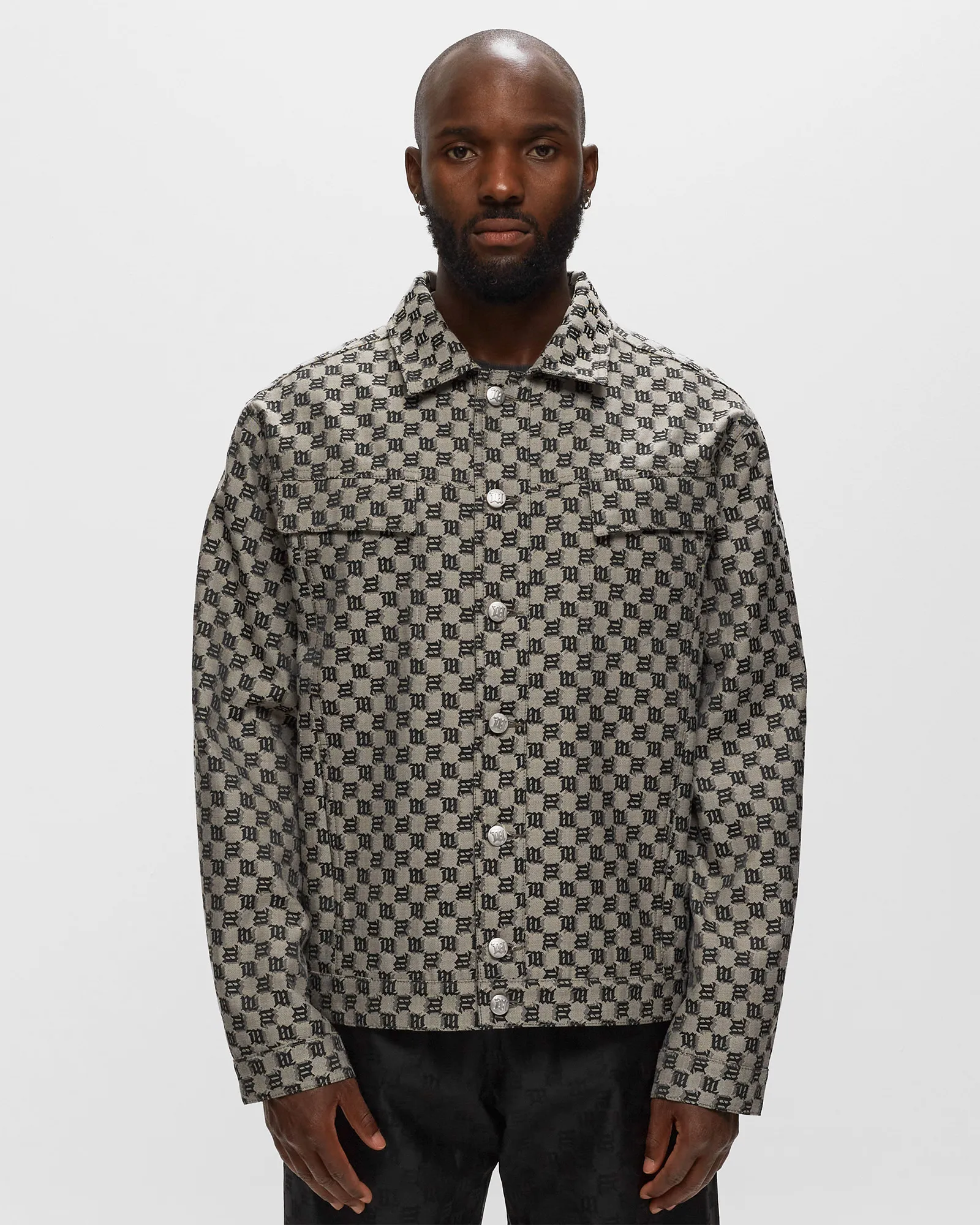MISBHV JACQUARD CANVAS MONOGRAM TRUCKER JACKET