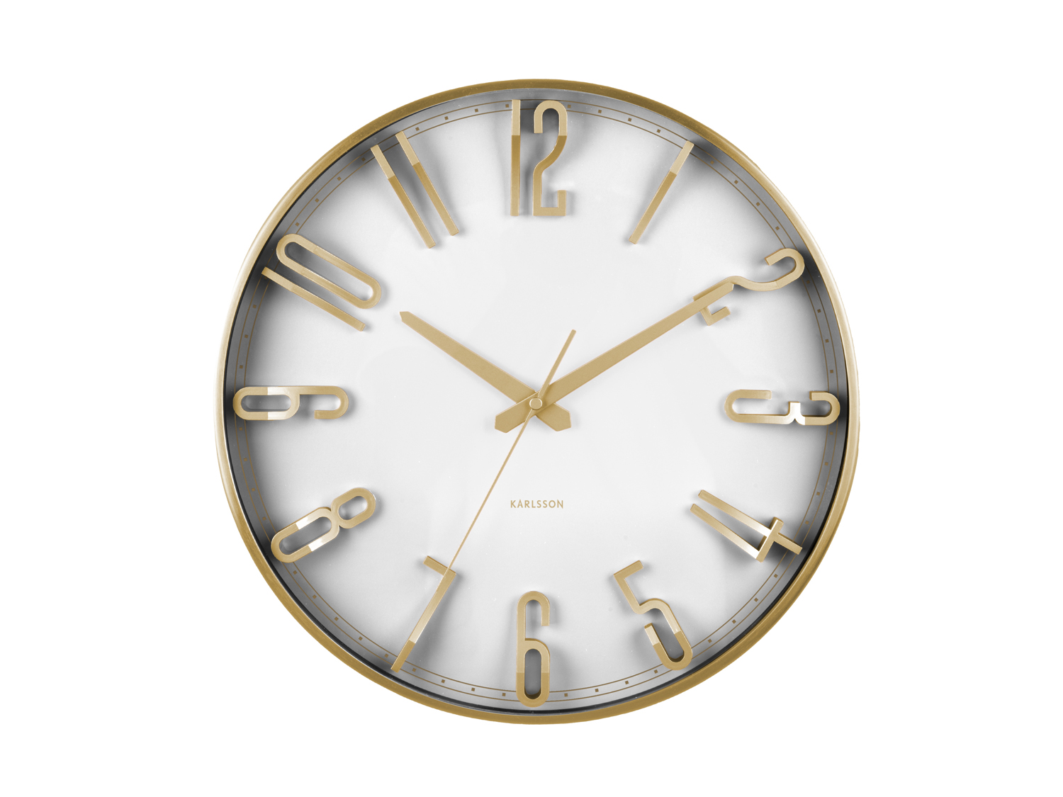 Wall clock Elevated Glam metallic white