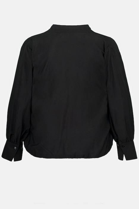 Bluse, Seidenmix, V-Ausschnitt, Langarm