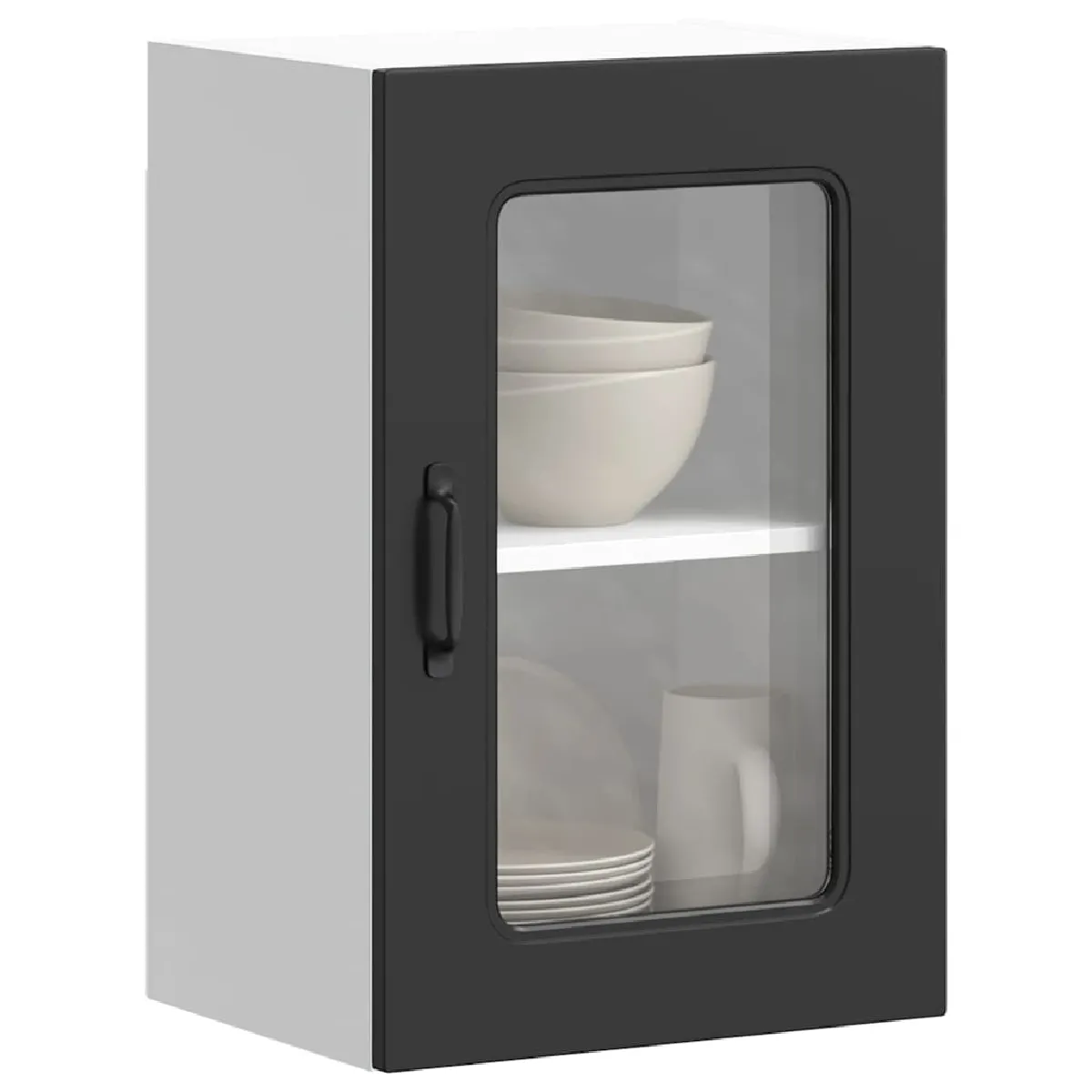 VidaXL Armoire Murale Cuisine Verre Kalmar Noir