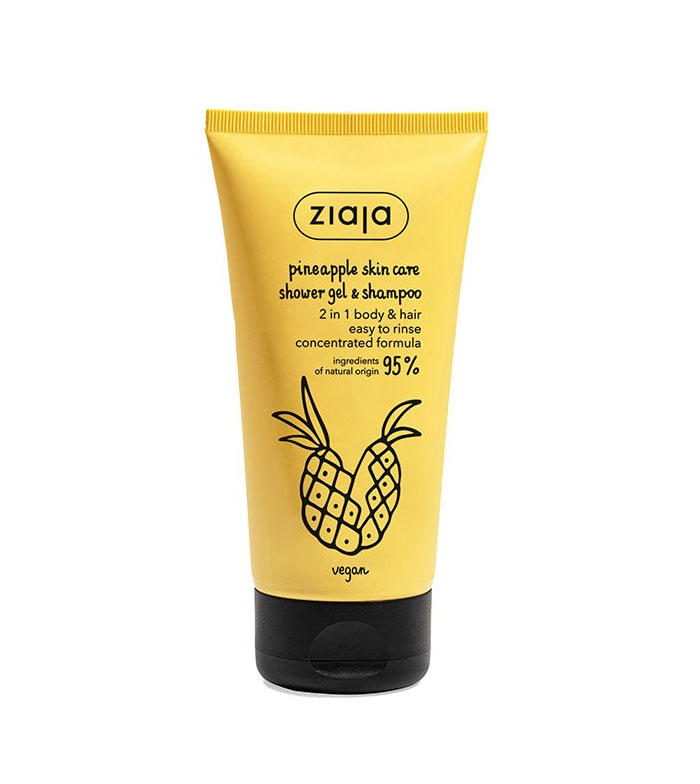 Ziaja - Gel de banho e shampoo 2 em 1 com cafeína - Abacaxi