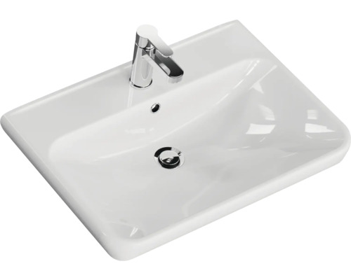 Pelipal Sunline 105 badkamermeubelset (B x H x D 69 x 200 x 48,5 cm), grafiet getextureerde fronten, met keramische wastafel, badmeubel en spiegelkast met LED-verlichting