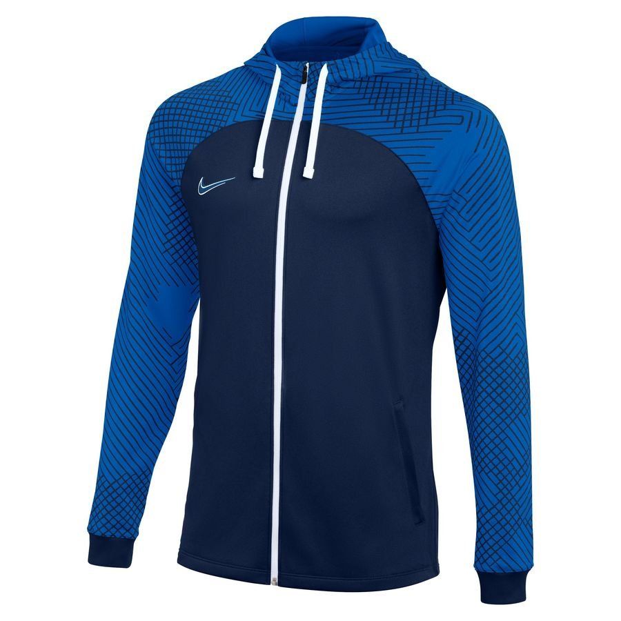 Nike Veste Dri-FIT Strike avec capuche - Bleu Foncé/Bleu/Blanc