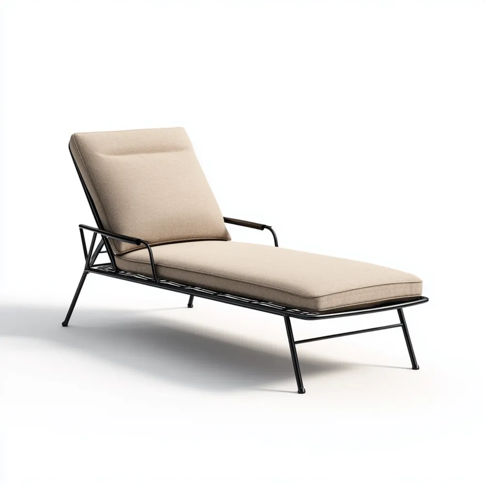 Gartenliege 200x65x80 cm Metallrahmen - Beige - Modernes Design
