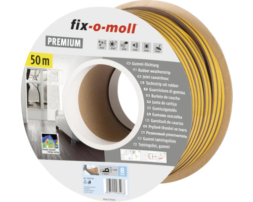 fix-o-moll P-profielafdichting, zelfklevend, bruin, 50 m, 5,5 x 9 mm