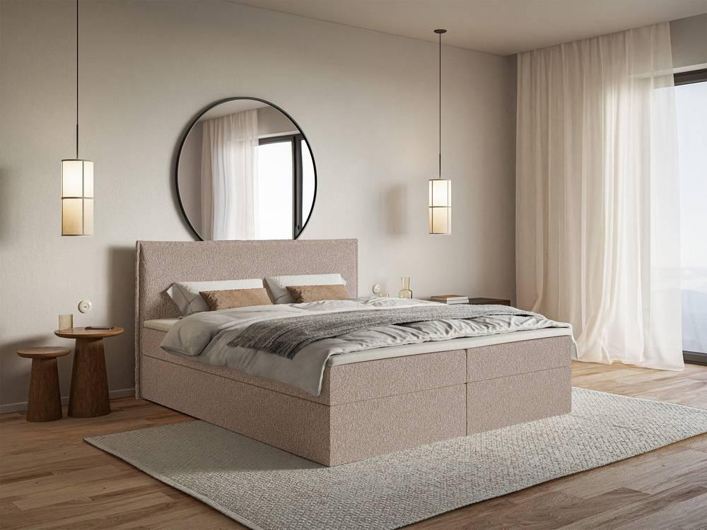 NADUVI Collection Boxspring Esmay chenille - opbergvak+topper 140x200