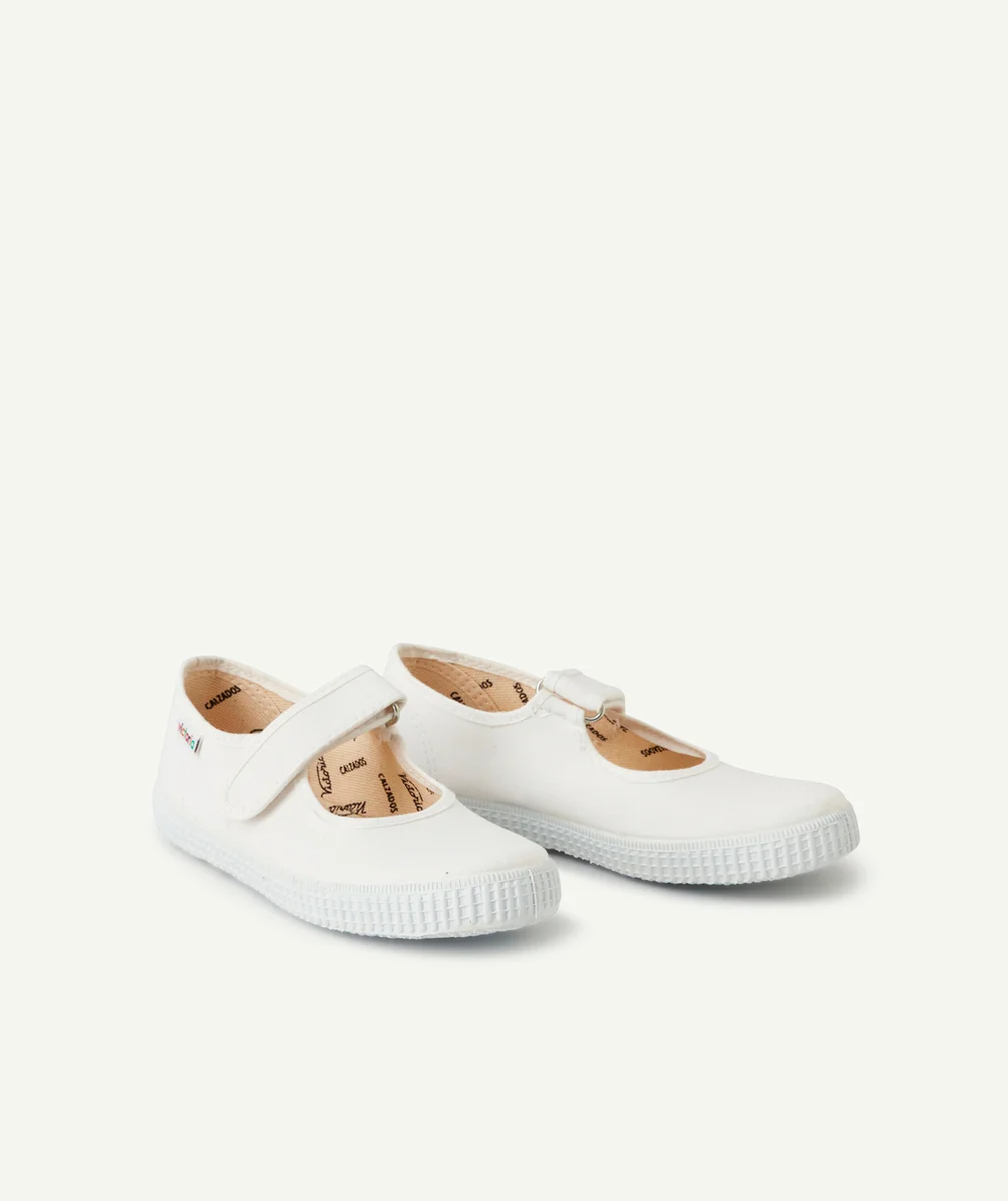 VICTORIABALLERINES BLANCHES FILLE EN TOILE AVEC SCRATCH