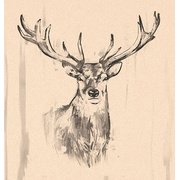 Serviettes à motif 'Deer', 330 x 330 mm, naturel
