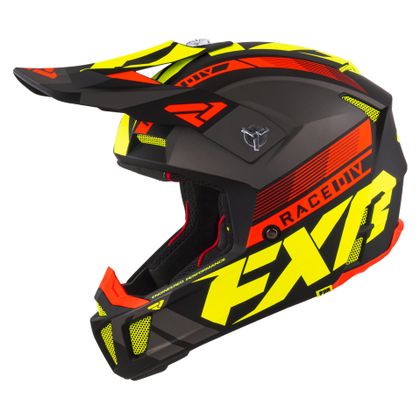 Casque cross FXR CLUTCH BOOST HI VIS/GREY/RED 2021 - Jaune / Rouge