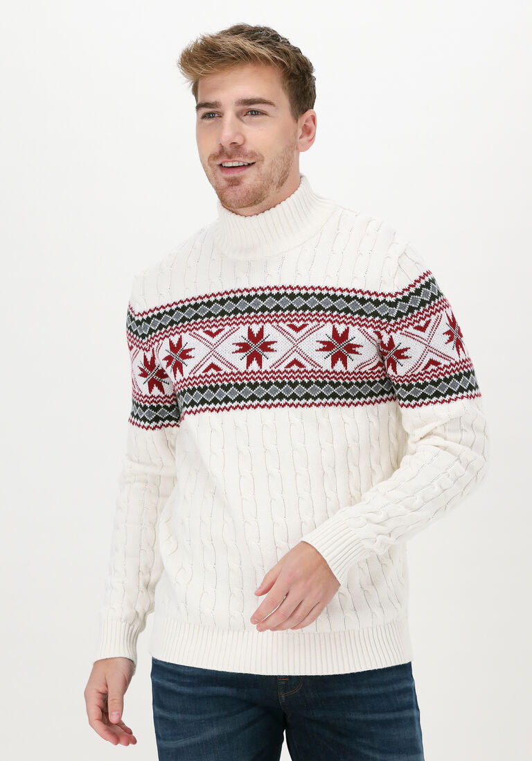 SELECTED HOMME gebroken wit selected homme coltrui slhflake ls knit cable high ne