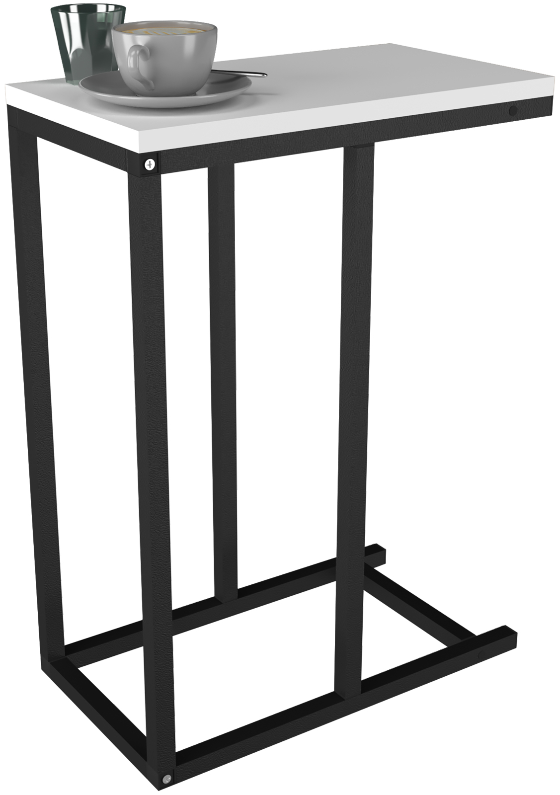 Beistelltisch INSASI - weiß-schwarz - Metall
