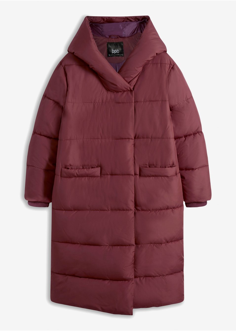 Manteau oversize matelassé avec capuche, en polyester recyclé