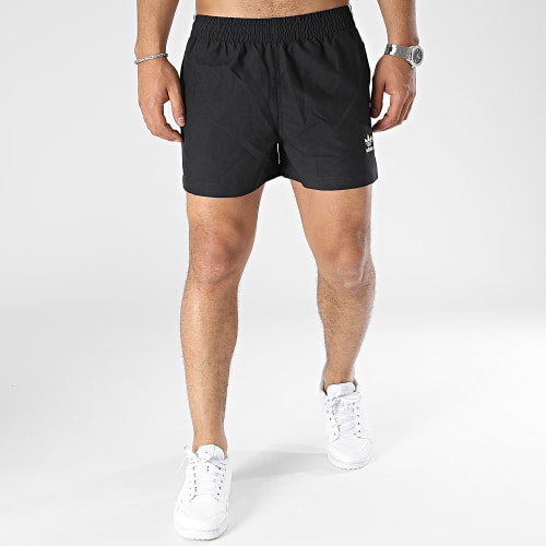 Short De Bain A Bandes 3 Stripes HT4419 Noir