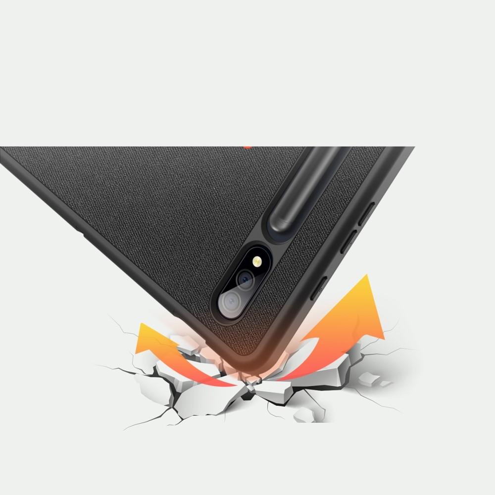 Samsung Galaxy Tab S9  Plus Tasche Smart Cover Hülle Stoff Design mit S-Pen Halterung - Schwarz