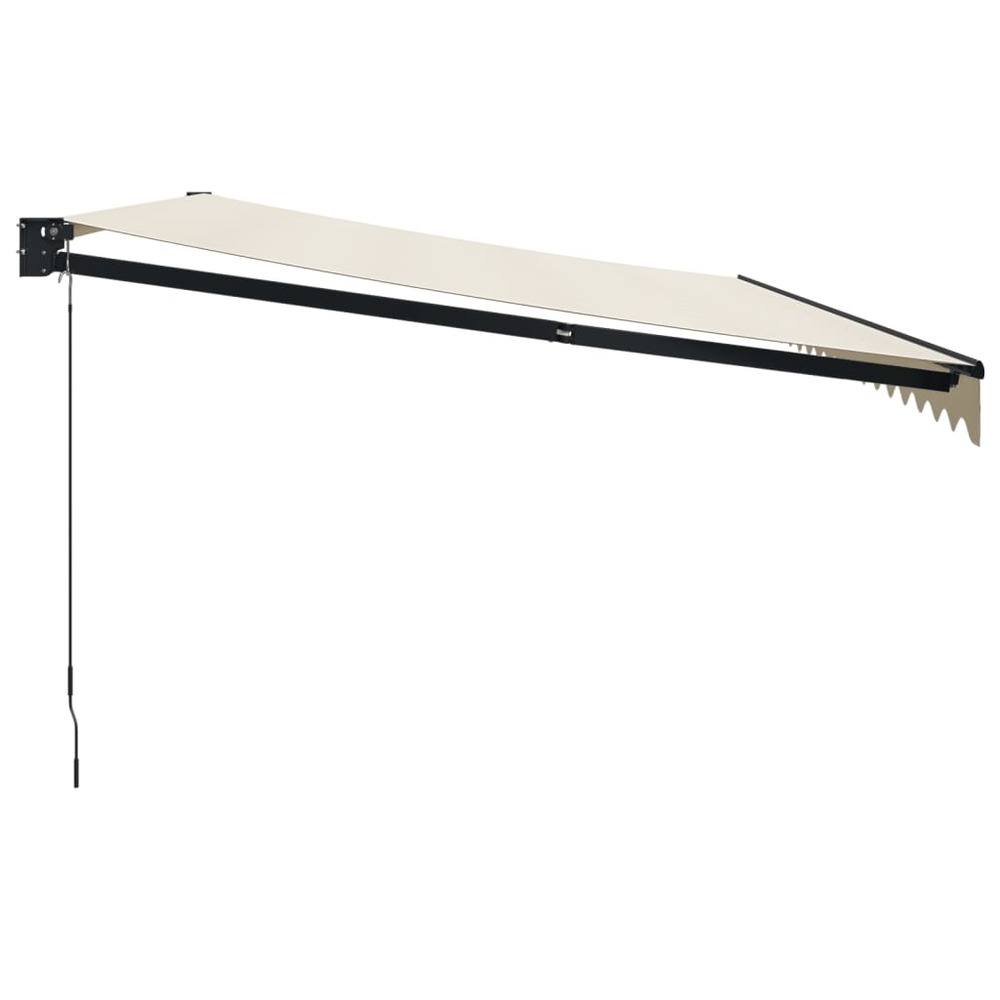 Auvent rétractable crème 5x3 m tissu et aluminium