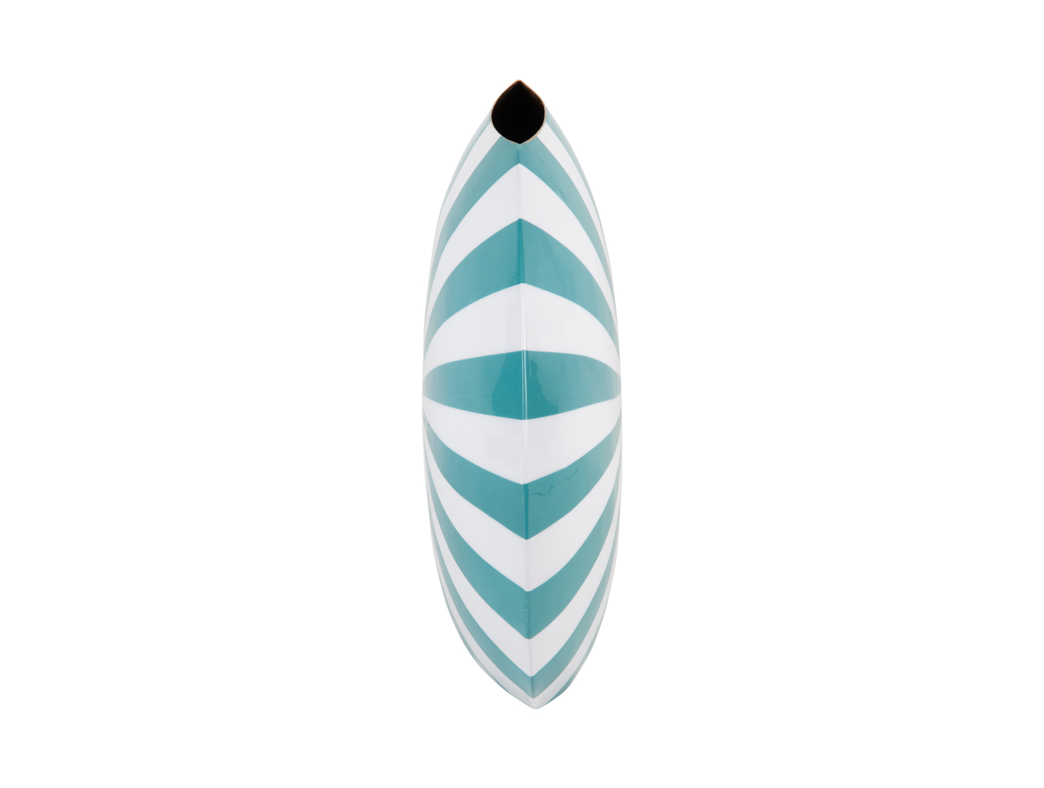 Vase Candy Swirl large enamel turquoise blue & white