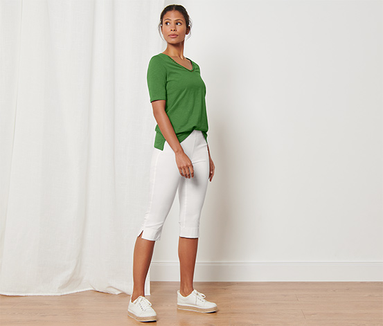 3/4-Stretchhose, weiß
