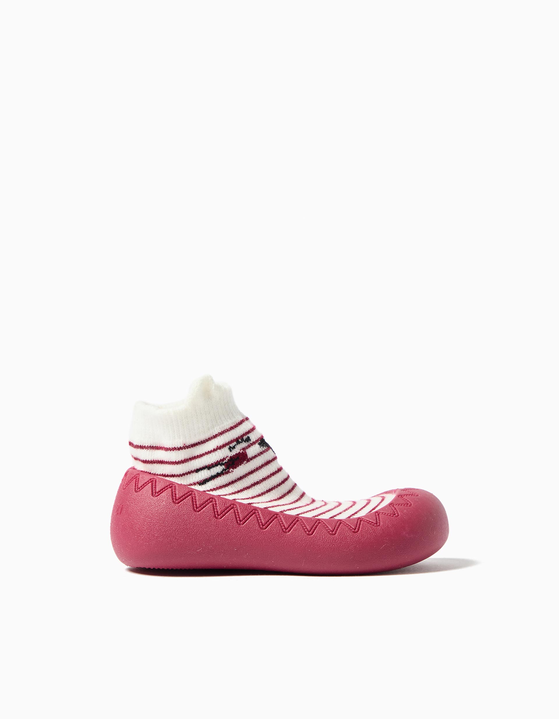Meias com Sola de Borracha, Menina, Vermelho Escuro
