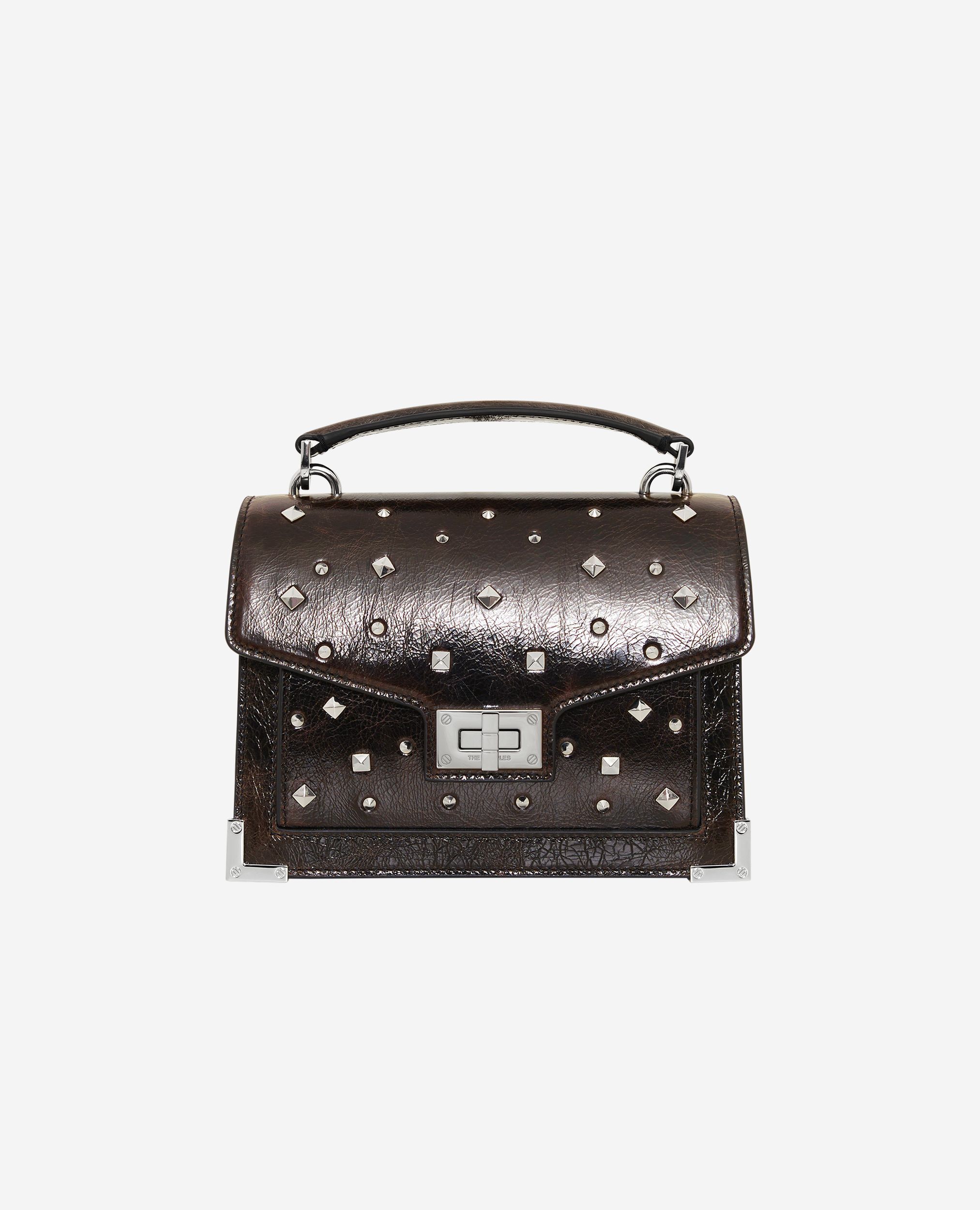 Sac Emily small en cuir craquelé marron